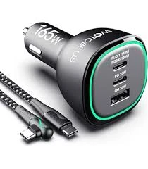 120W Super Fast Car Charger USB C, 3-Port PD100W+PD35W Car Charger